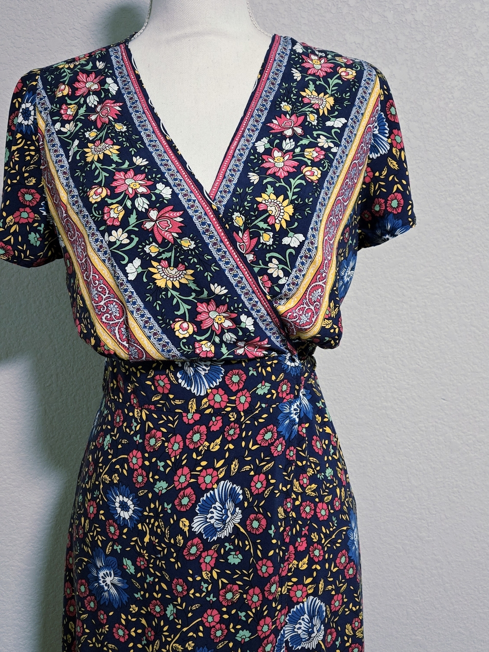 PRETTYGARDEN Floral Wrap Maxi Dress M - Picture 2 of 9